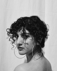 Close-up portrait of woman with face