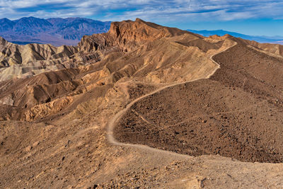 Scenic view of arid landscape against sky