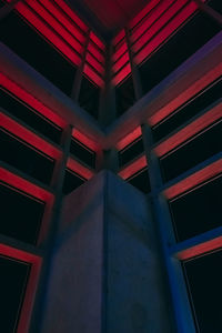 Low angle view of illuminated building at night