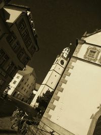 Low angle view of buildings in city