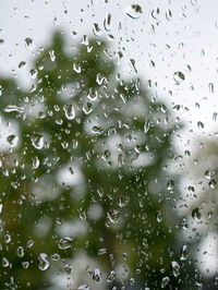 Close-up of water drops on glass