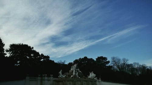 Low angle view of trees against sky