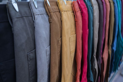 Close-up of pants for sale