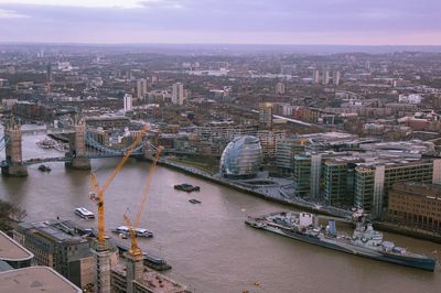 High angle view of city