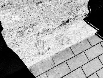 High angle view of shadow on street