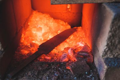 Close-up of burning fire