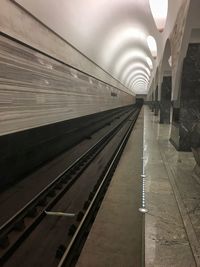 Railroad station platform against sky