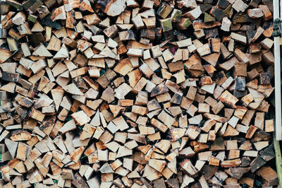 Full frame shot of firewood