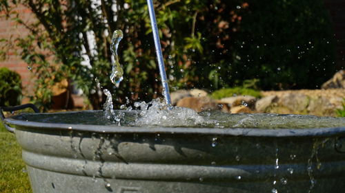 Close-up of water splashing from fountain