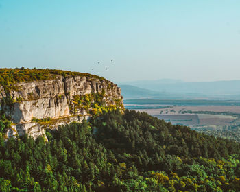 Scenic view of mountains against clear sky