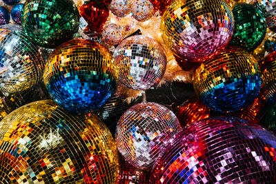 Full frame shot of illuminated lanterns