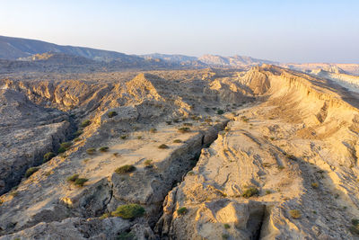 Scenic view of dramatic landscape against sky