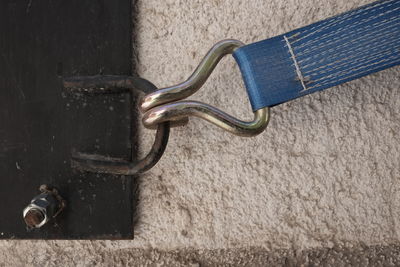 Close-up of safety harness on wall