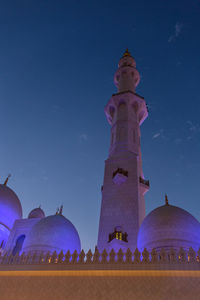 Low angle view of building against blue sky