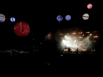 Illuminated lights at night