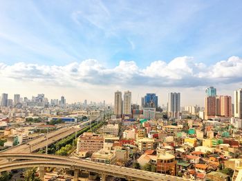 High angle view of cityscape