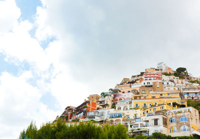 Low angle view of residential buildings against sky