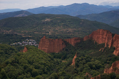 High angle view of mountain range