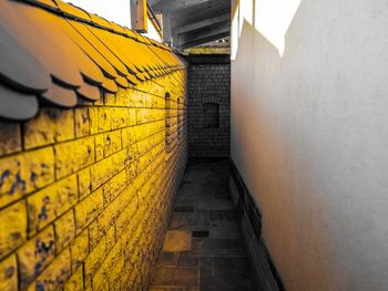Yellow umbrella on sunny day