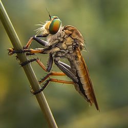 Close-up of fly on twig