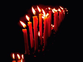 Close-up of illuminated candles