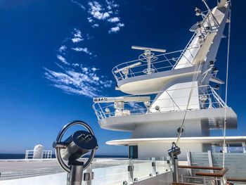 Low angle view of sailboat against sky