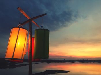 Built structure against sky during sunset