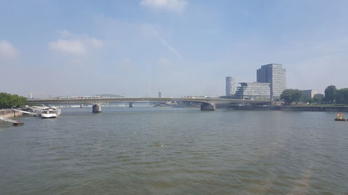 View of river with buildings in background