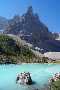 Scenic view of rocky mountains
