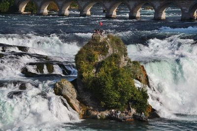 Scenic view of waterfall