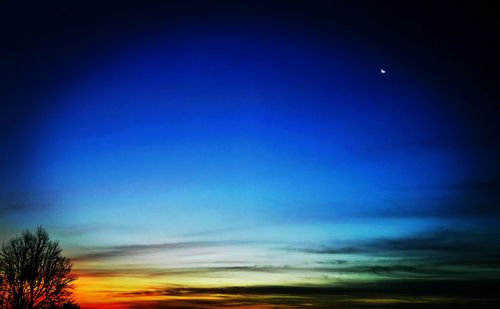 Scenic view of blue sky at night