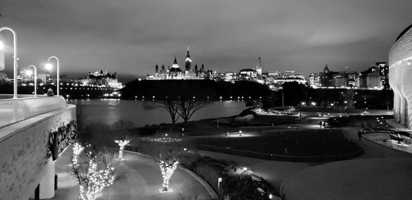 View of city buildings at waterfront