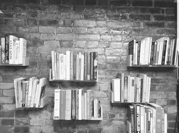 Stack of books in shelf