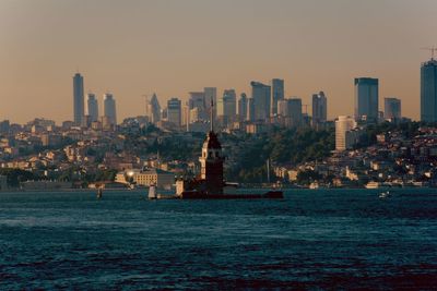 Architectural building at sea