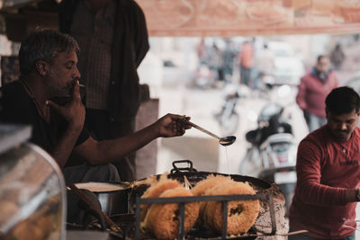 Man preparing food