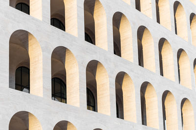 Arch windows of palazzo della civilta italiana