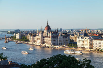 Budapest, hungary, june 02, 2019 - view of the parliament building