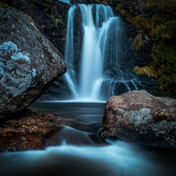 Scenic view of waterfall