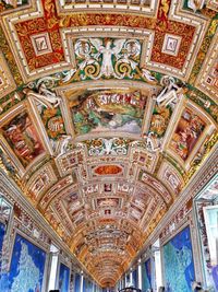 Low angle view of ornate ceiling