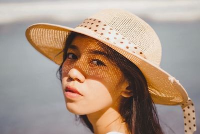 Close-up portrait of young woman