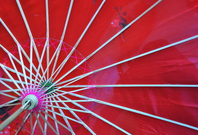 Low angle view of multi colored umbrella