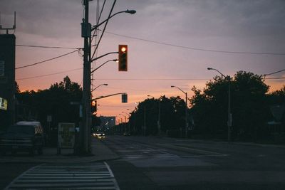 View of road at sunset