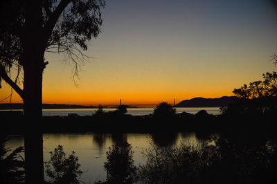 Scenic view of sunset over sea