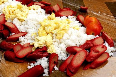 Close-up of strawberries in plate
