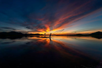 Fisherman trow the nets