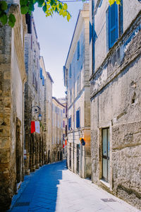 Narrow street amidst buildings