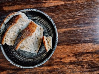 High angle view of breakfast in plate