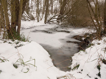 Scenic view of snow covered landscape