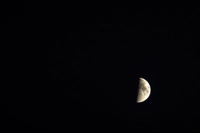 View of moon over black background