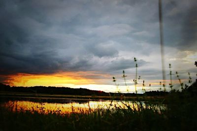 Scenic view of silhouette landscape against sky during sunset